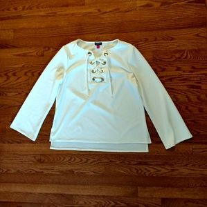 Vince Camuto White Grommet Top